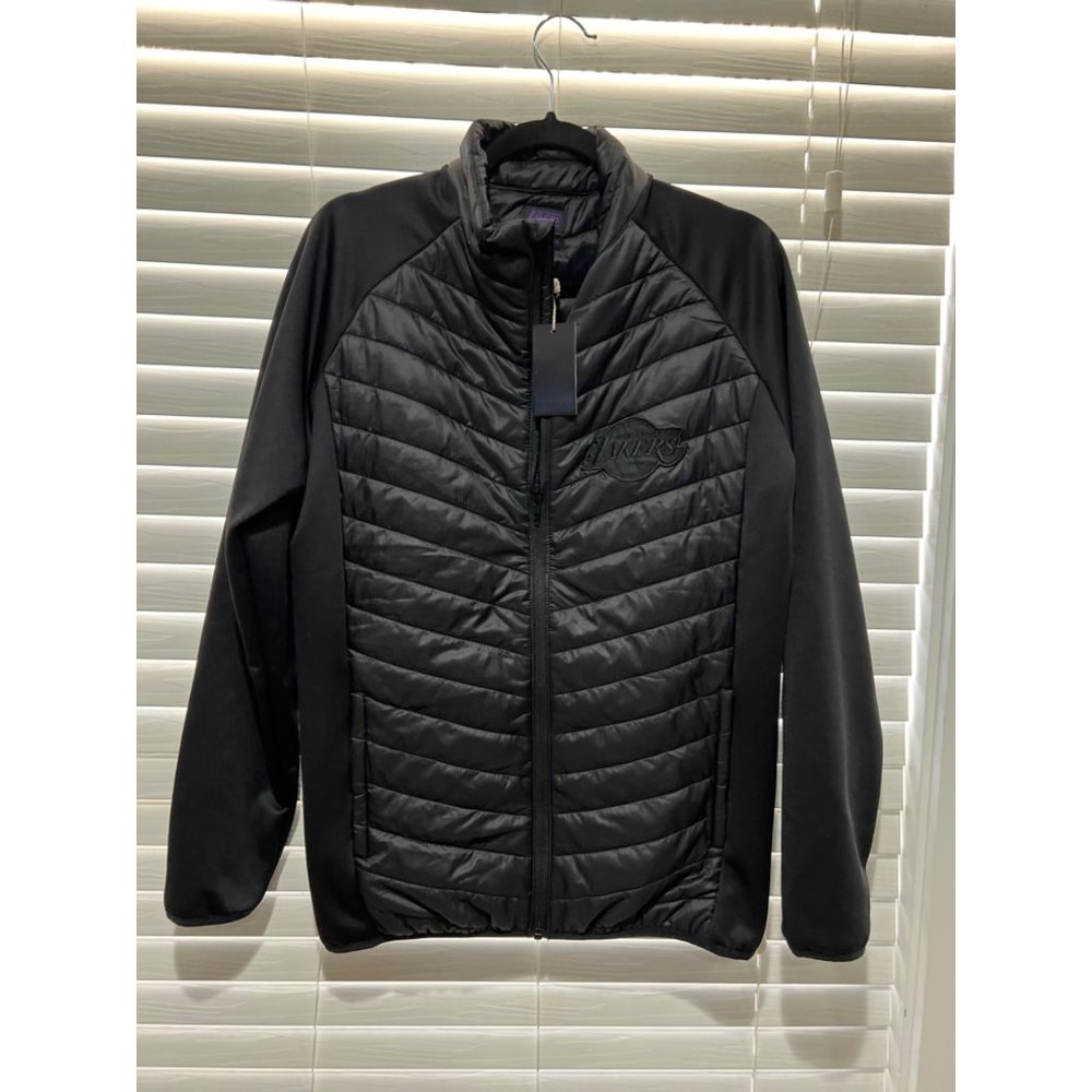 Los Angeles Lakers Blackout Hybrid Jacket Puffer Full Zip Mens Medium
